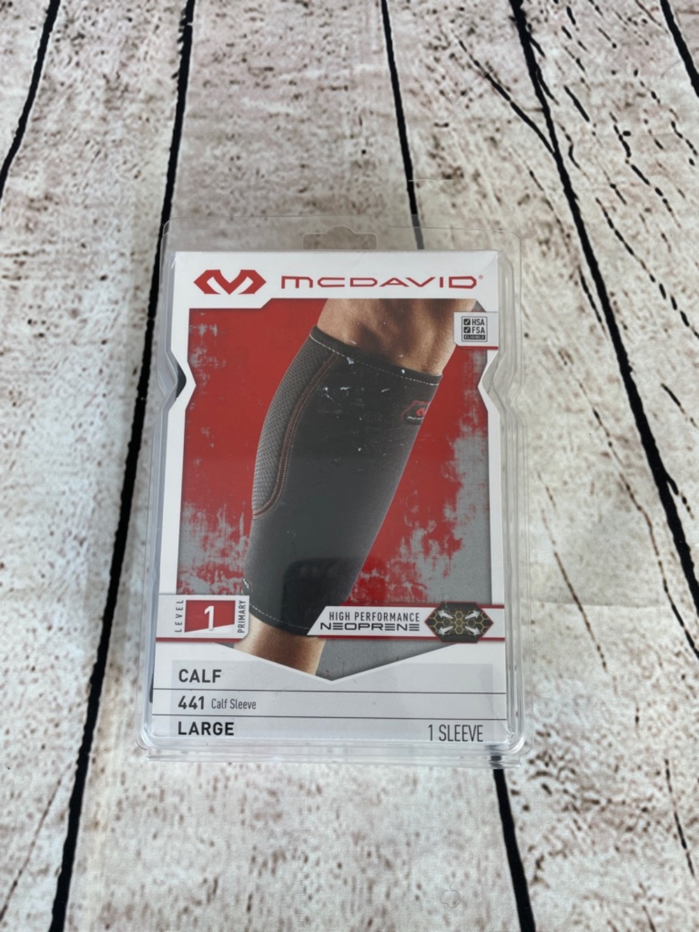 McDavid Calf 1 Sleeve Large High Performance Neoprene Compression Black 15-16.5"